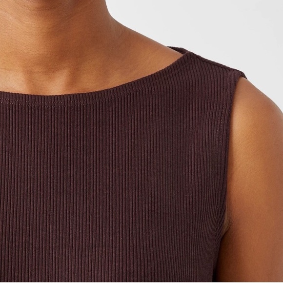 NWT Eileen Fisher Ribbed Organic Cotton Blend Midi Dress - Picture 3 of 6